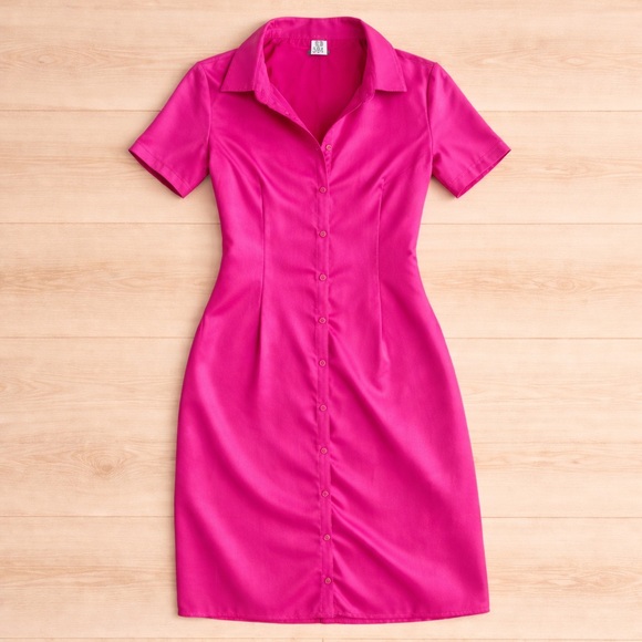 Club Monaco Dresses & Skirts - Club Monaco Fuchsia Button-Down with pockets Midi Dress